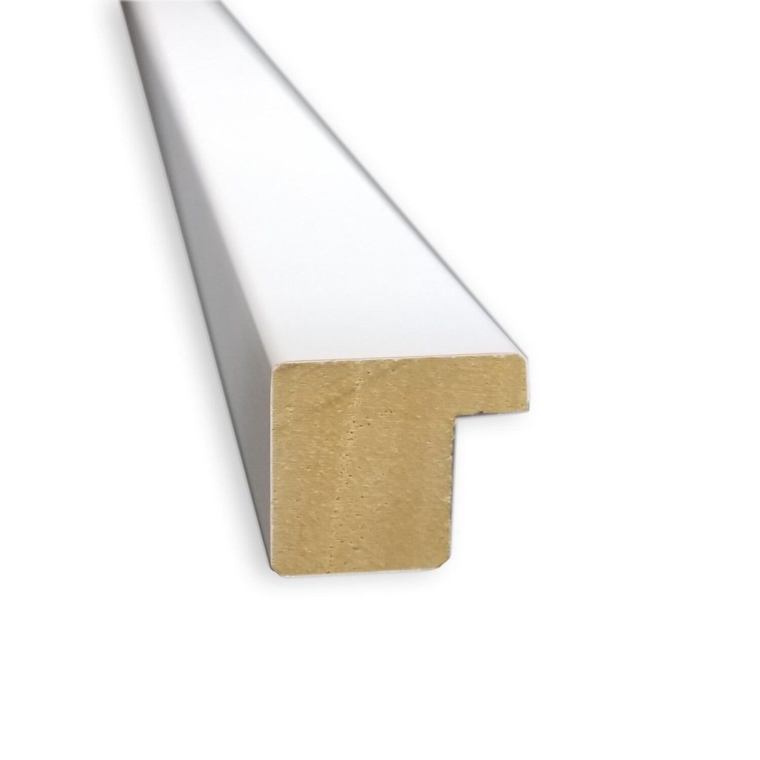 Svelte White Matte Wood Rectangular Bathroom Vanity Mirror