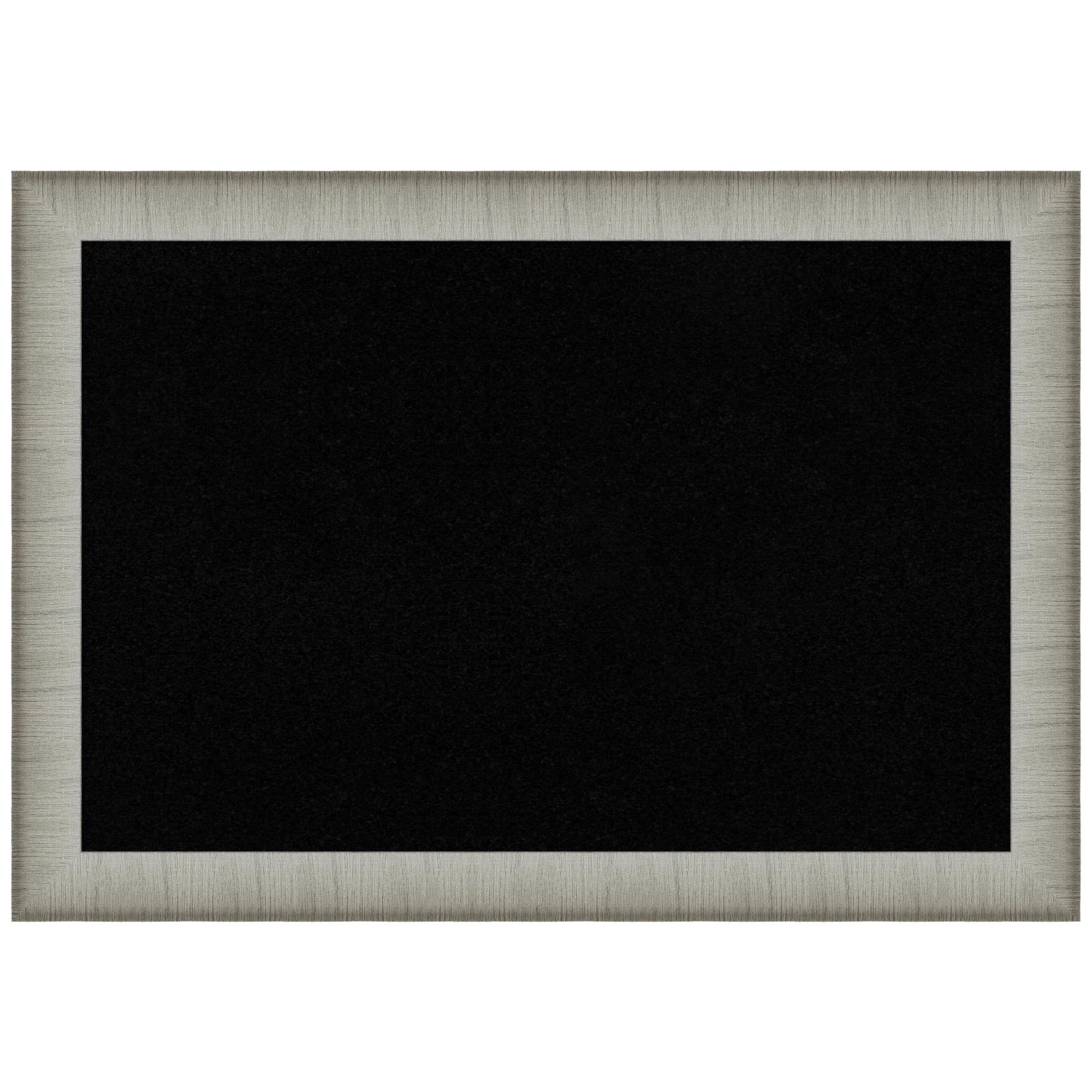 Elegant Brushed Pewter Framed Black Cork Bulletin Board 27x19