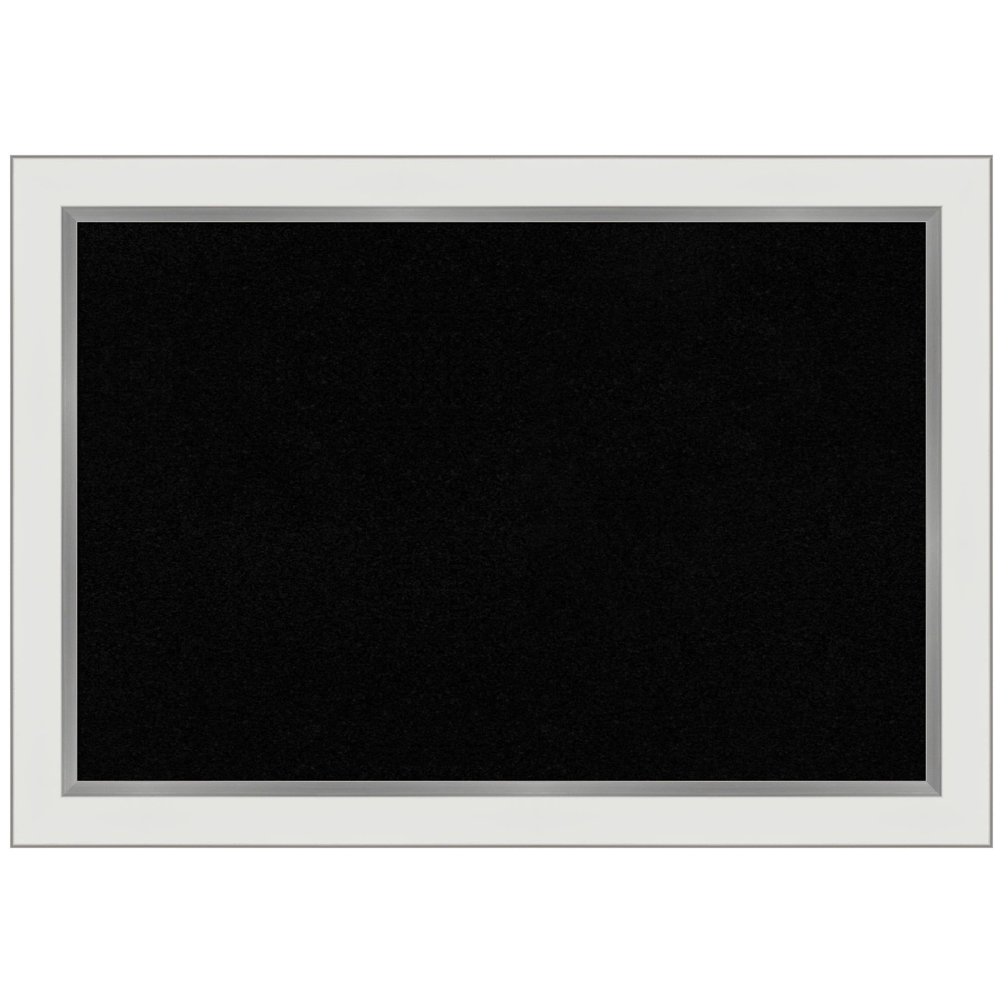 Modern Black Cork Bulletin Board with White Plastic Frame