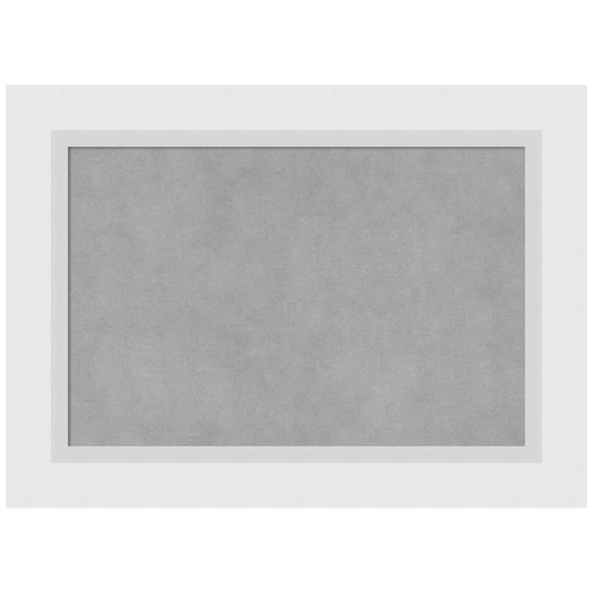 Blanco White and Grey Wood Framed Magnetic Memo Board