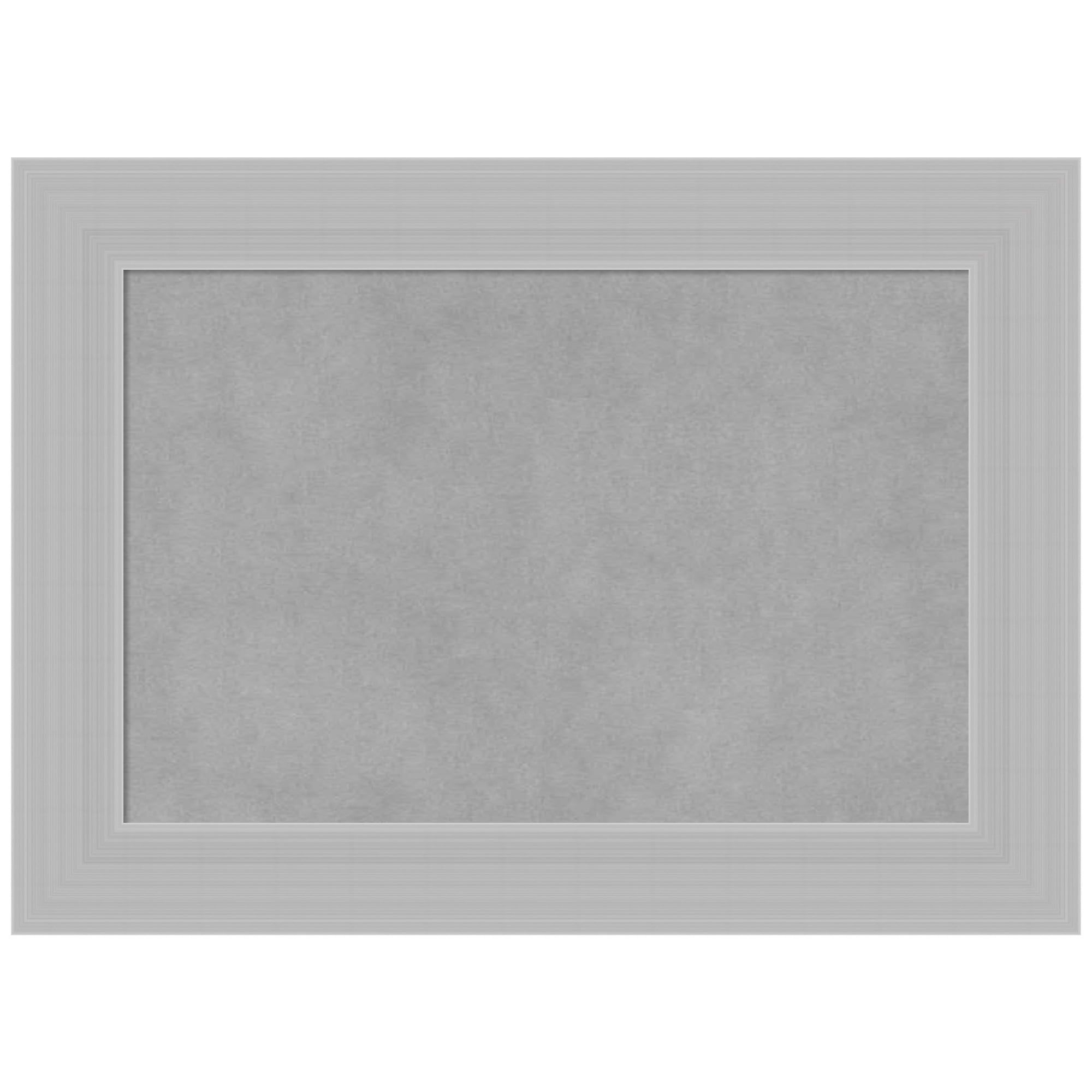 Grey Wood and Metal Framed Magnetic Memo Board 18x12