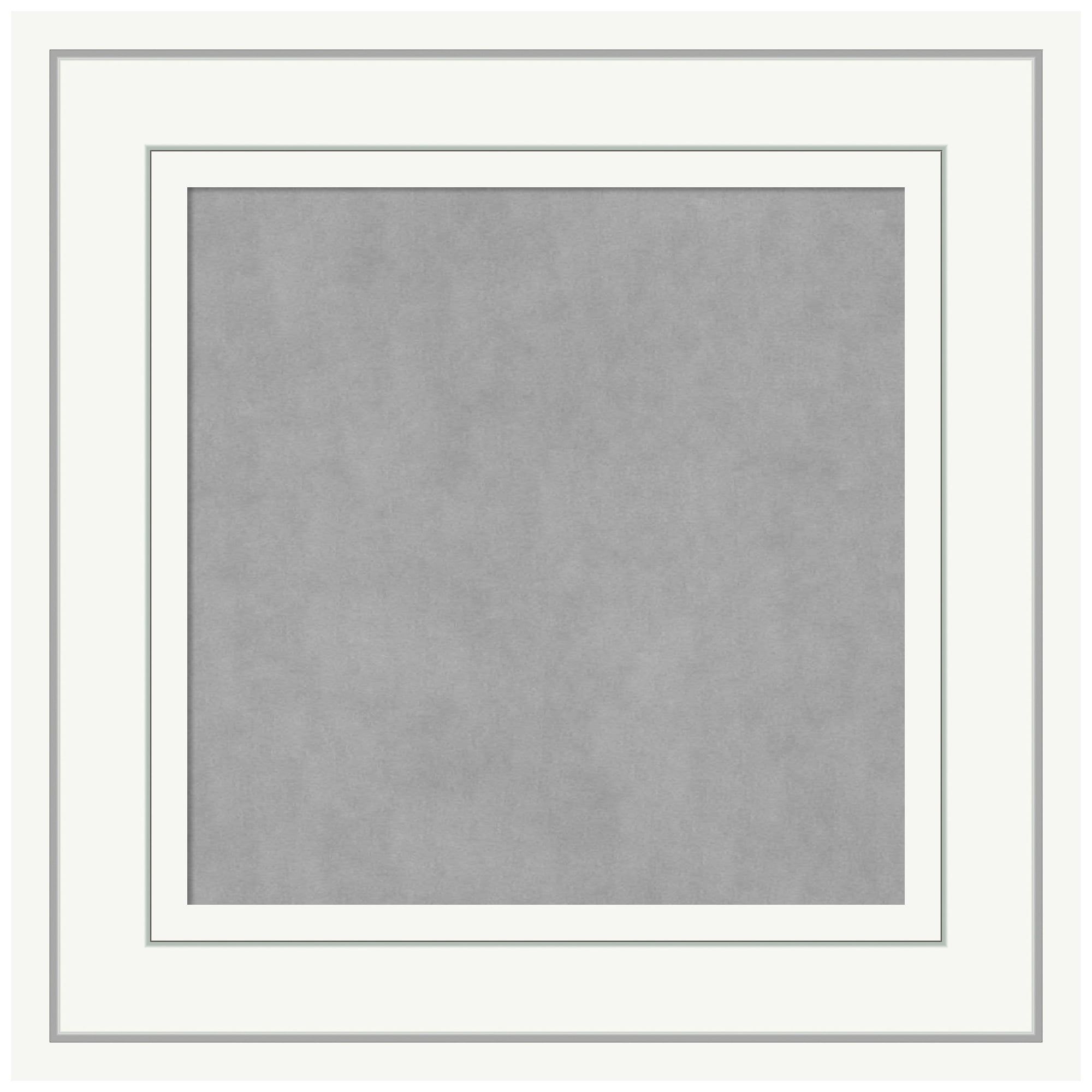 Grey and White Wood Framed Magnetic Memo Board 12x12