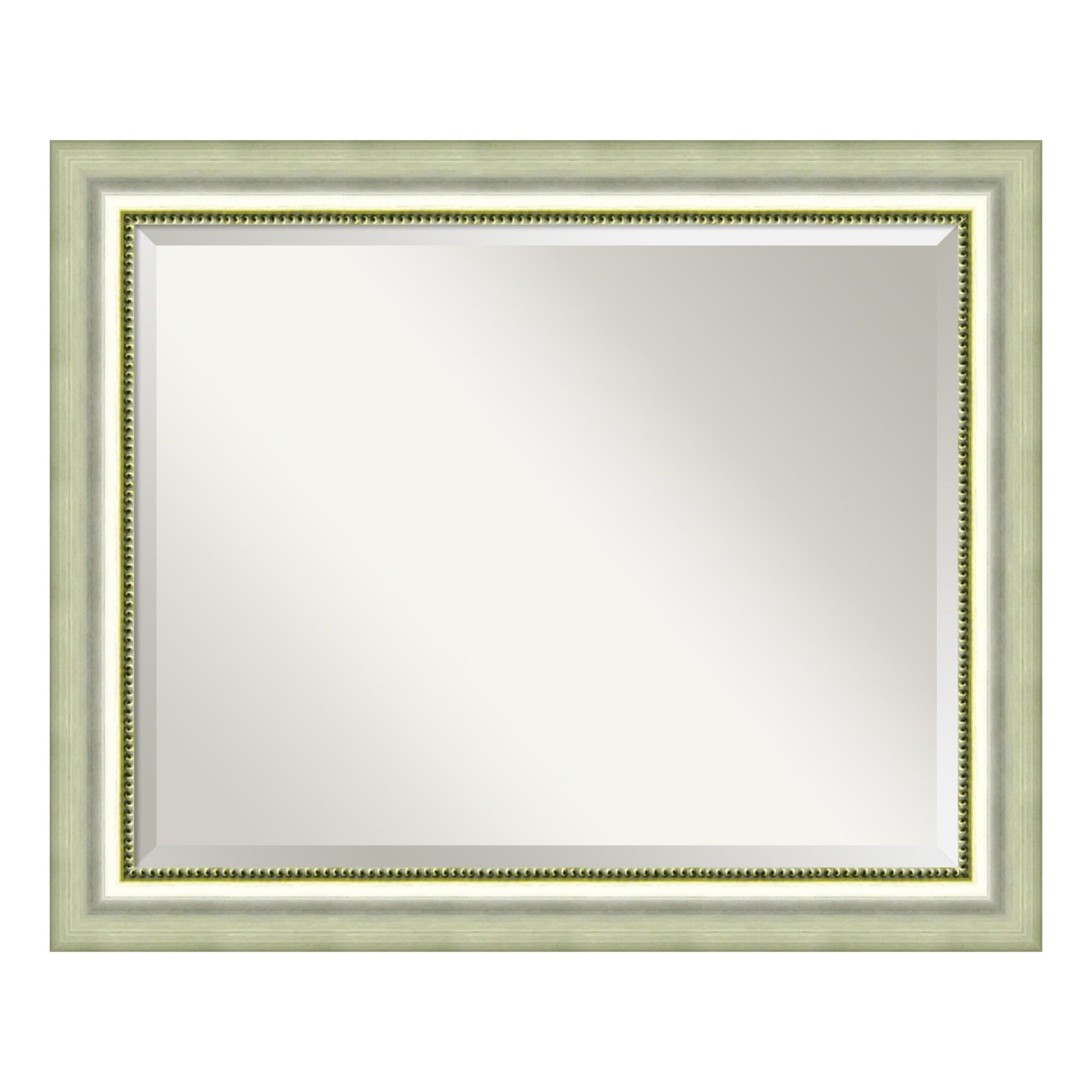 Vegas Burnished Silver Rectangular Wood Framed Vanity Mirror