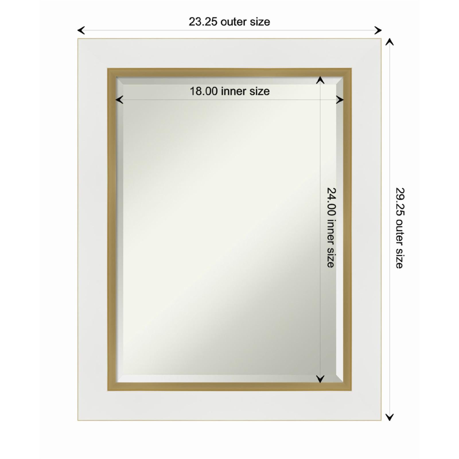 Eva White and Gold Rectangular Wall Mirror