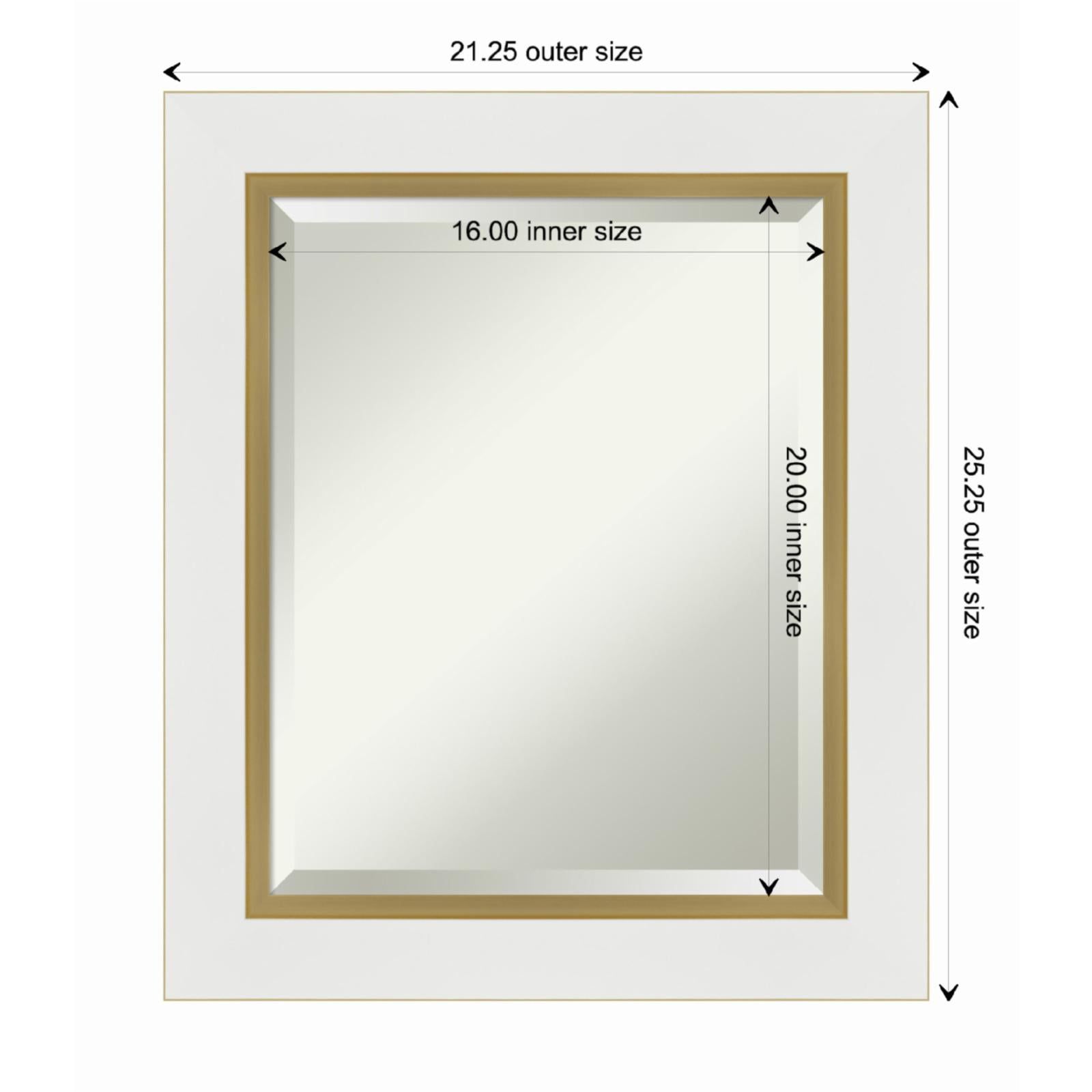 Eva White and Gold Rectangular Wall Mirror