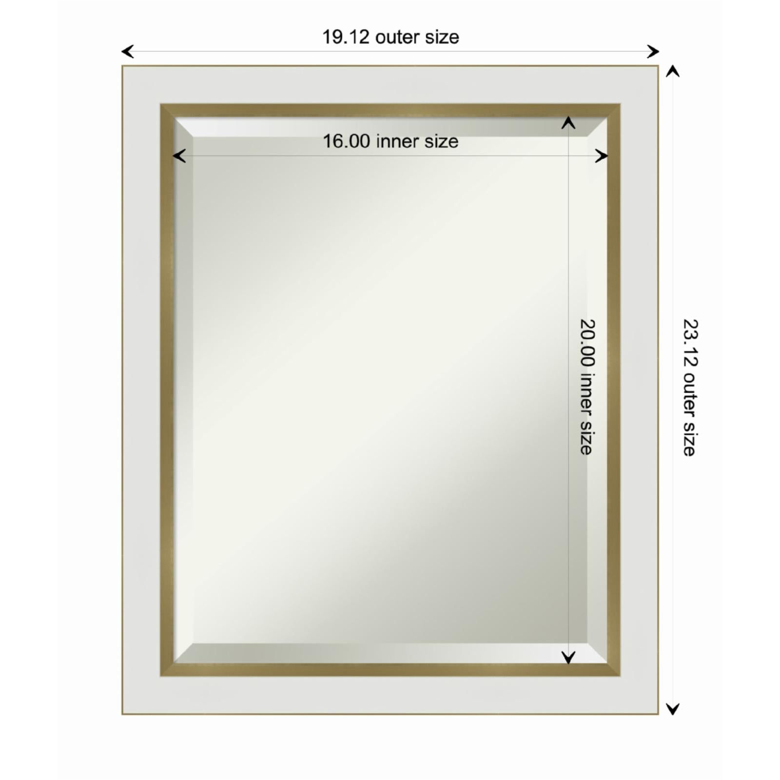 Eva White and Gold Rectangular Wall Mirror