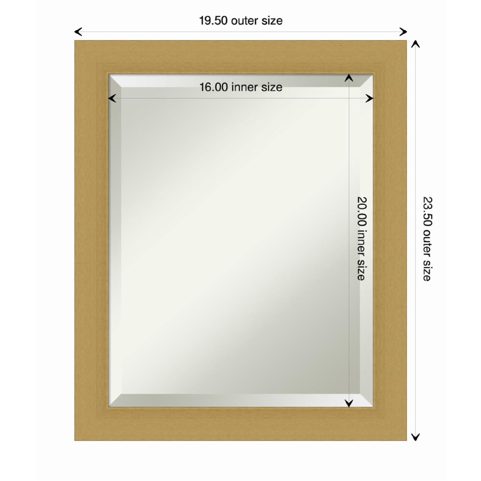 Grace Brushed Gold 19.5 x 23.5 Inch Beveled Wall Mirror