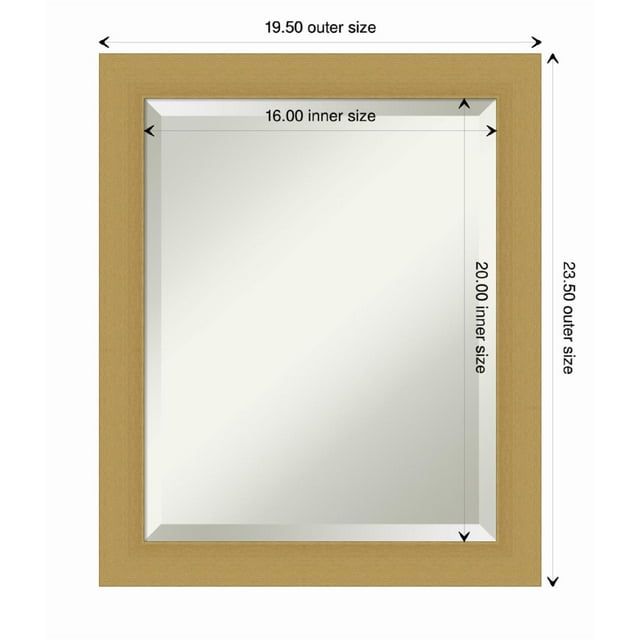 Grace Brushed Gold 19.5 x 23.5 Inch Beveled Wall Mirror