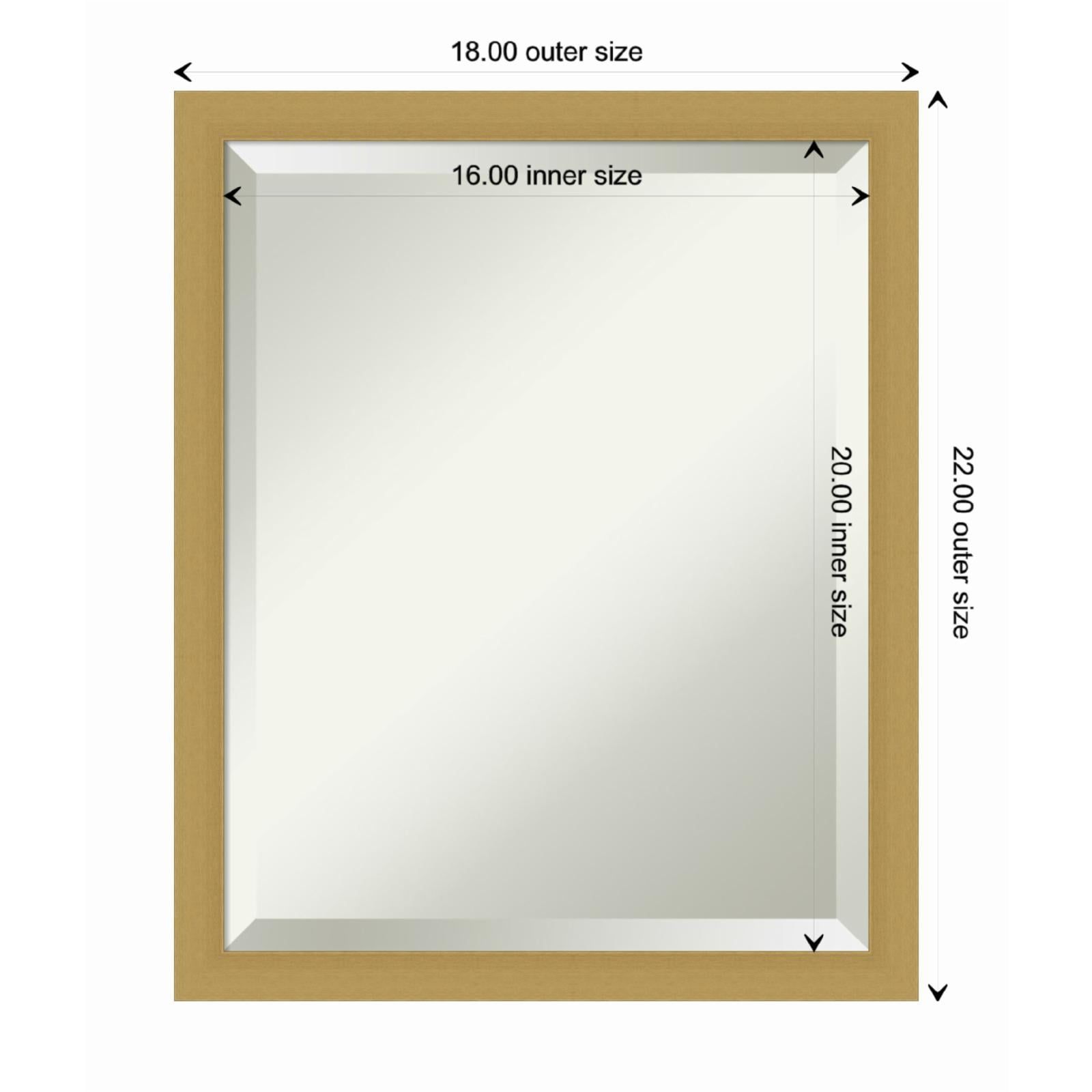 Grace Brushed Gold Narrow Rectangular Wall Mirror