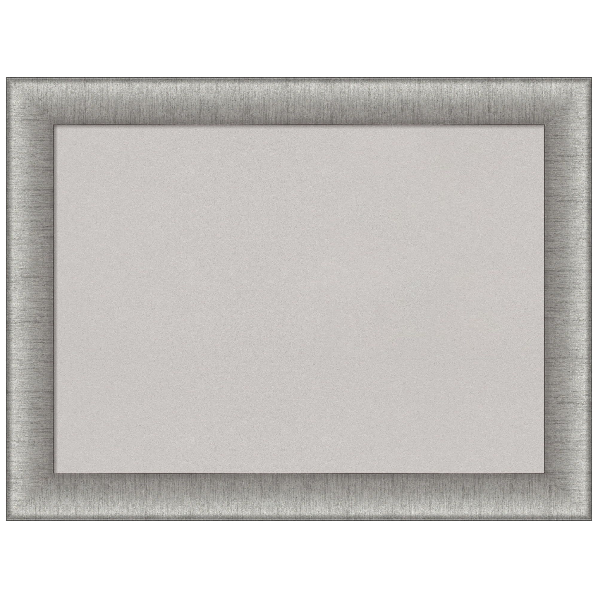 Elegant Brushed Pewter Framed Grey Cork Bulletin Board 33x25