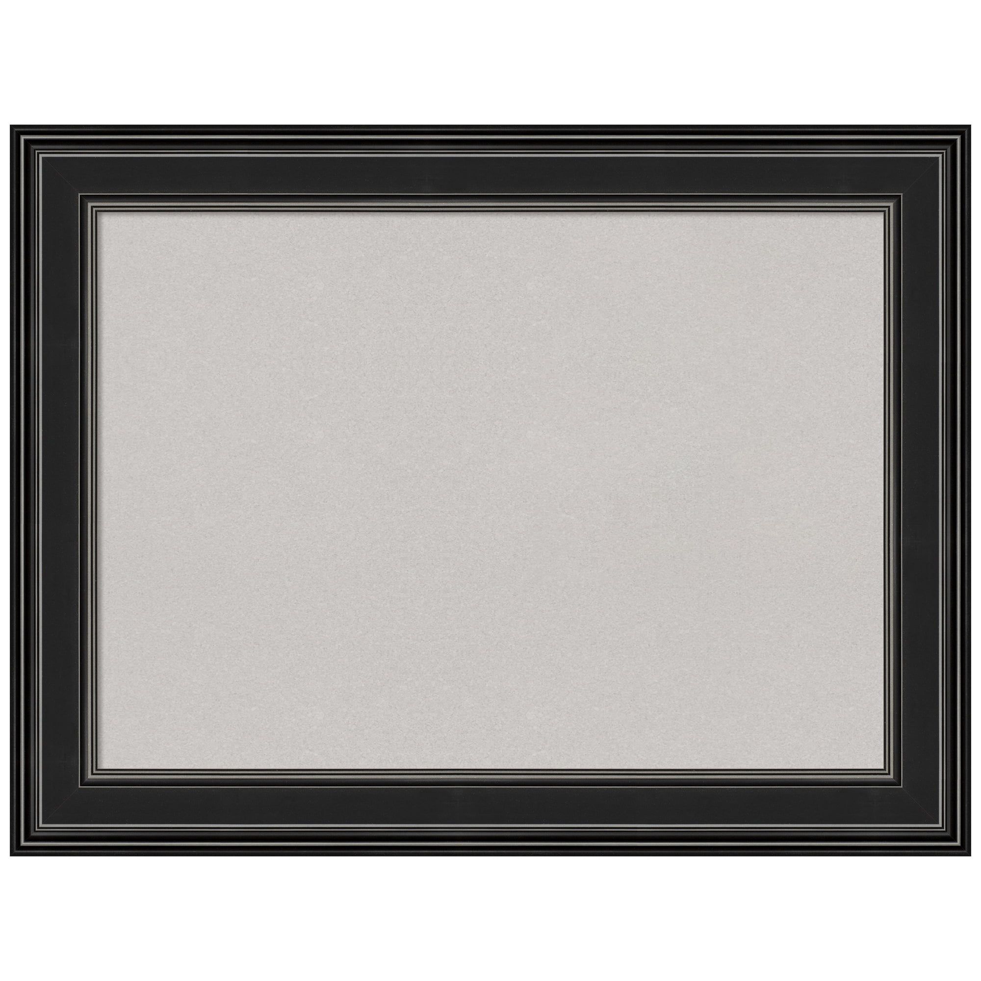 Grey Cork Bulletin Board with Black Plastic Frame 34 x 26