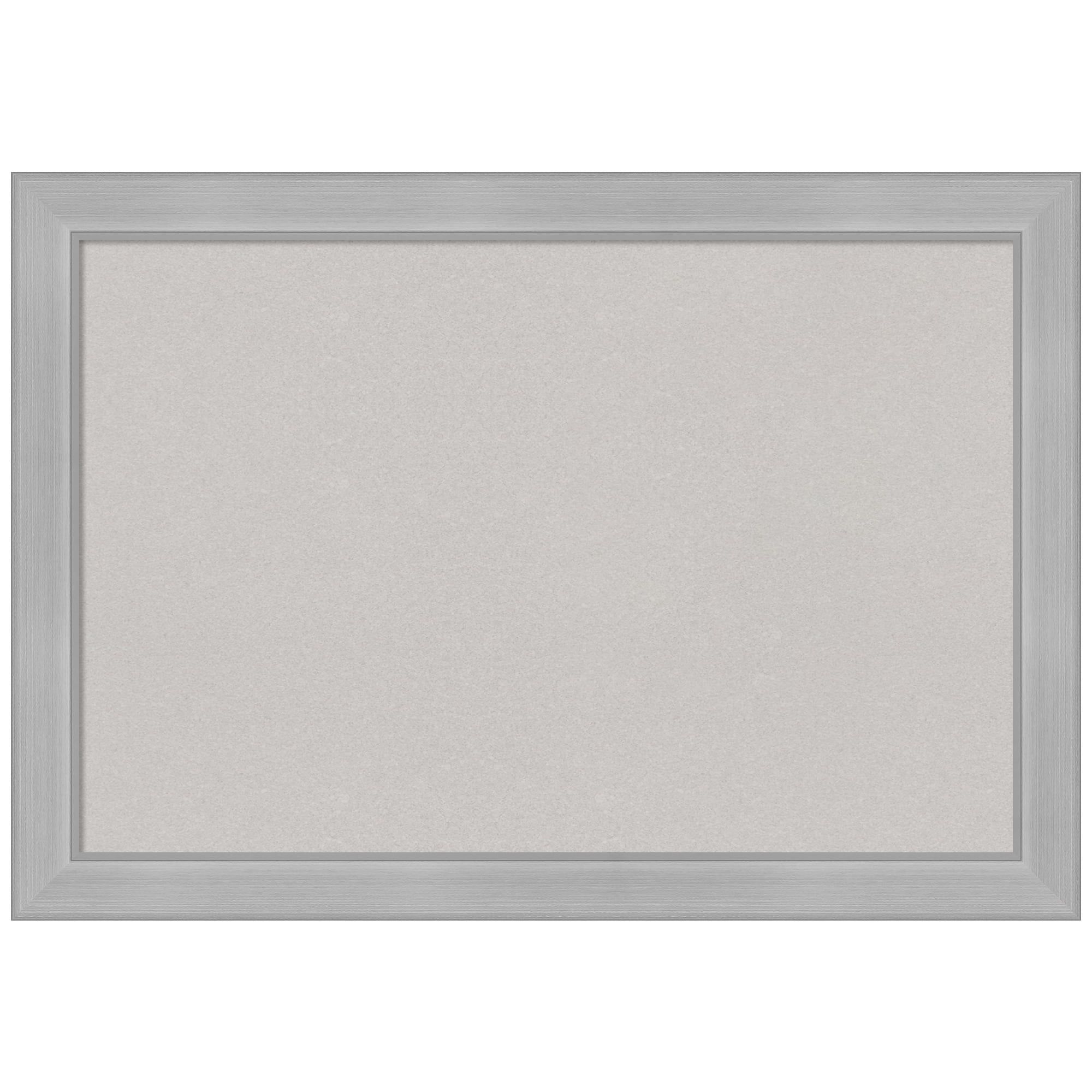 Vista Brushed Nickel Framed Grey Cork Bulletin Board 27x19