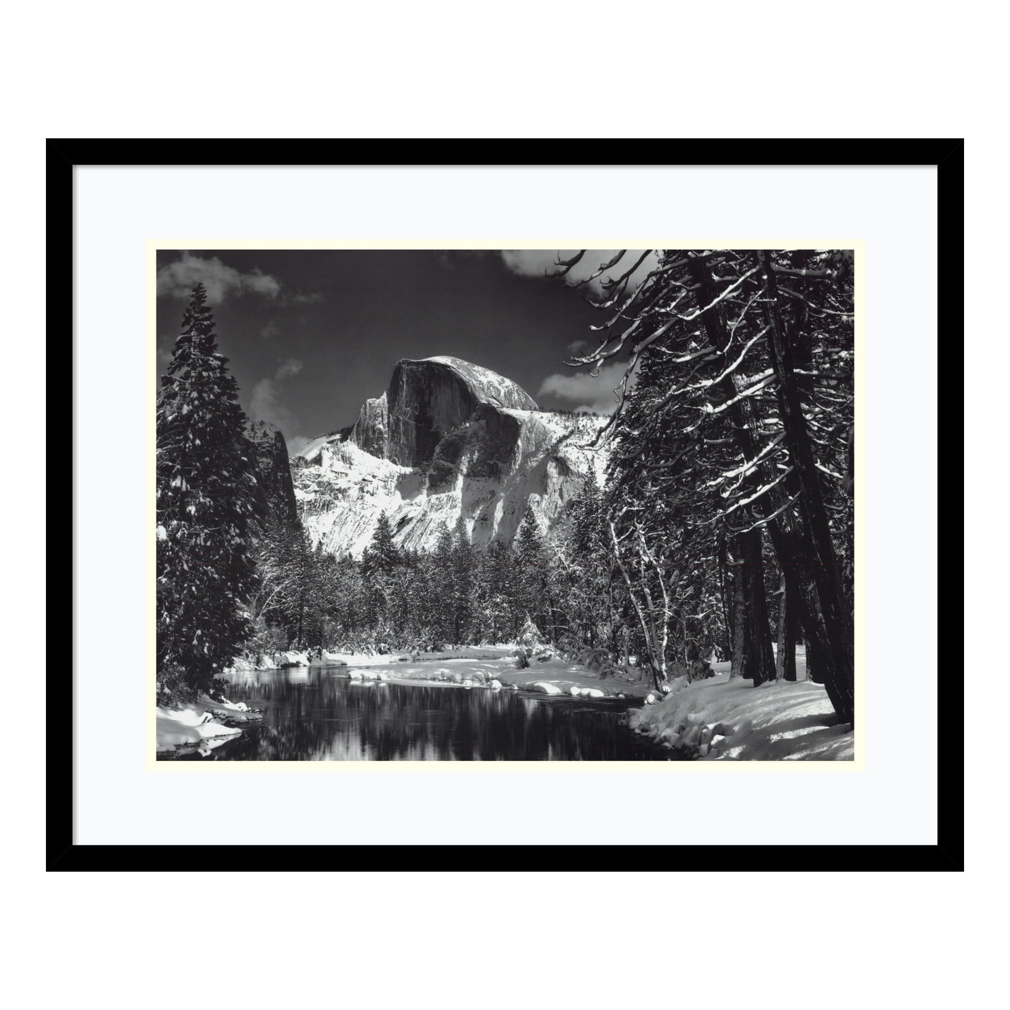 Black and White Framed Landscape Print with Matte Finish