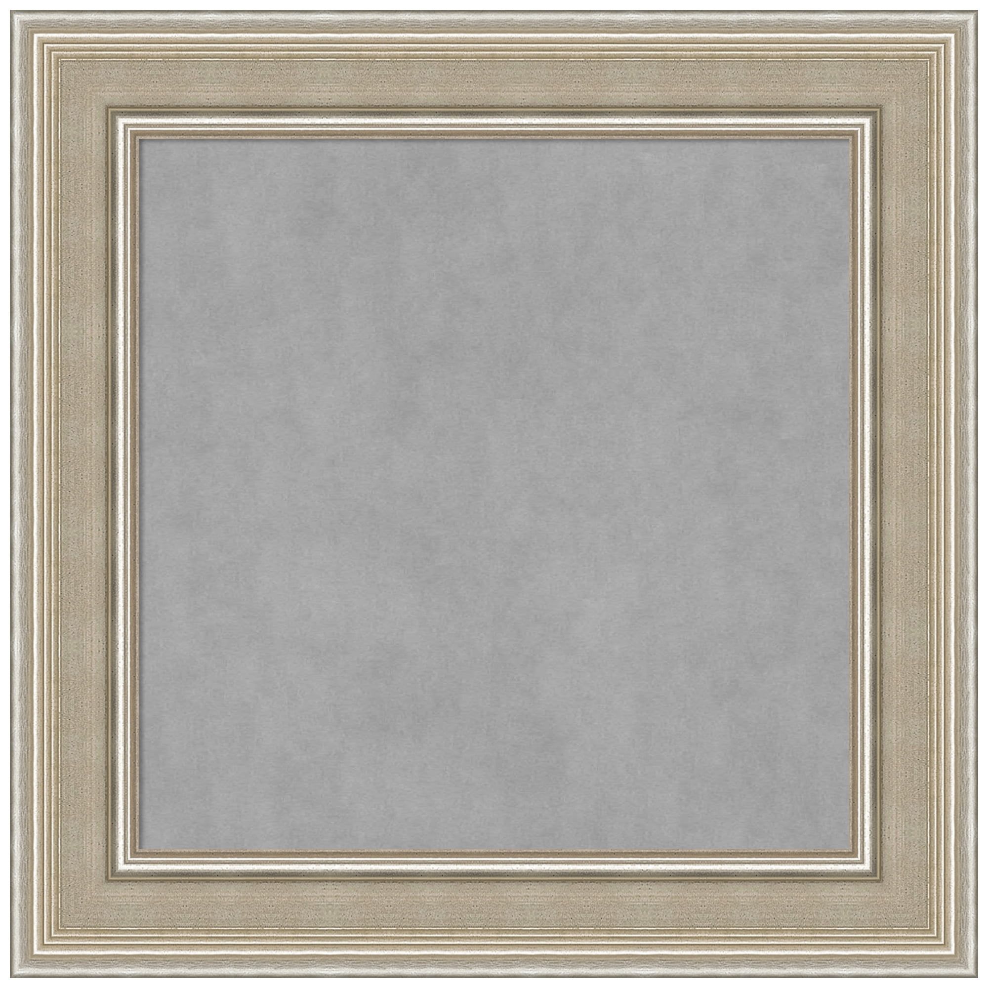 Grey and Silver Wood Framed Magnetic Memo Board 16 x 16 in.