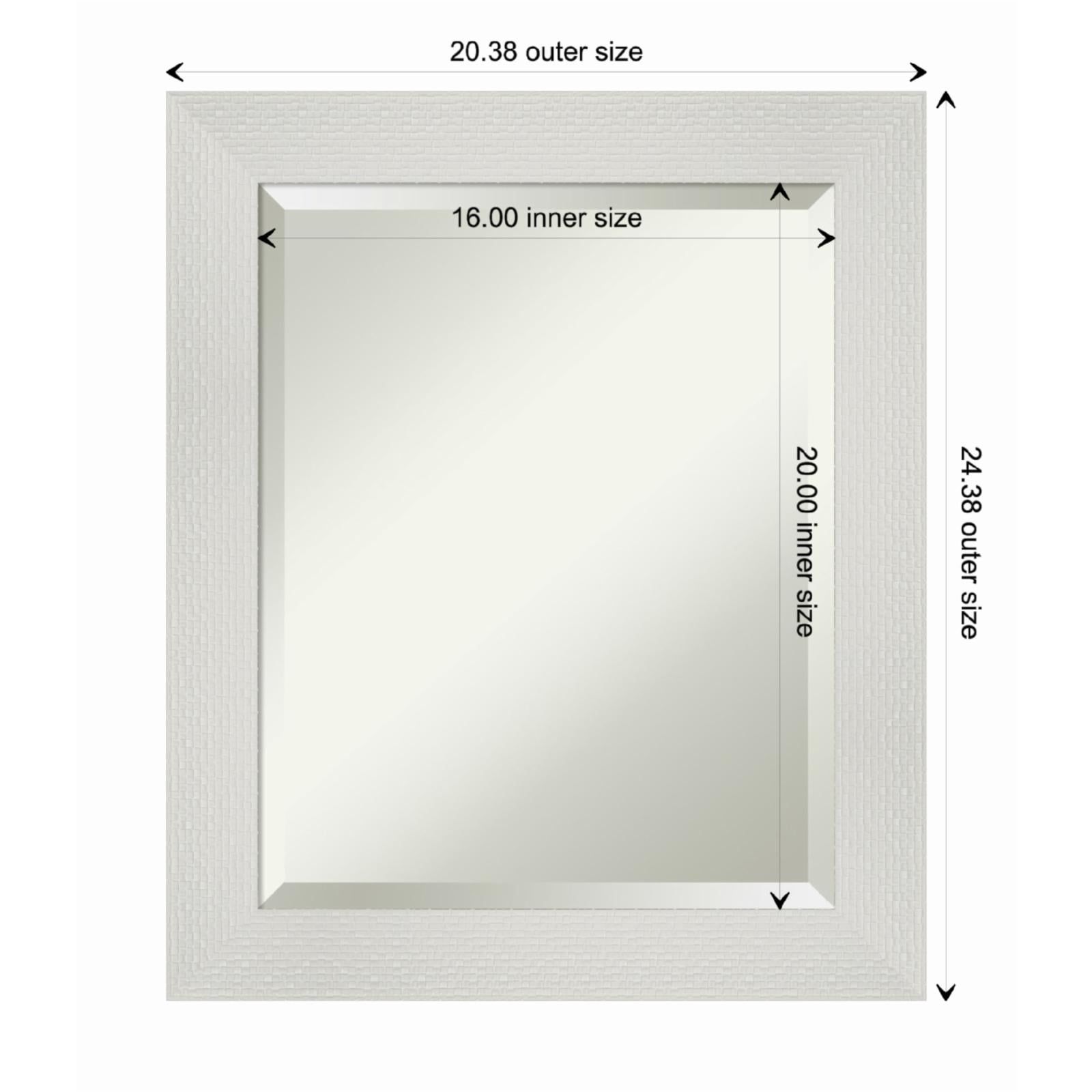 Mosaic White Satin Finish Framed Bathroom Vanity Mirror