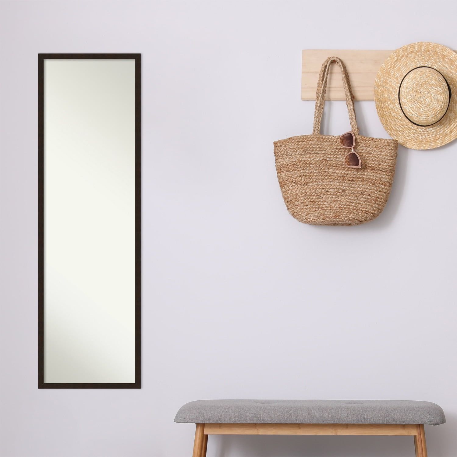 Carlisle Espresso Narrow Full Length Wood Door Mirror