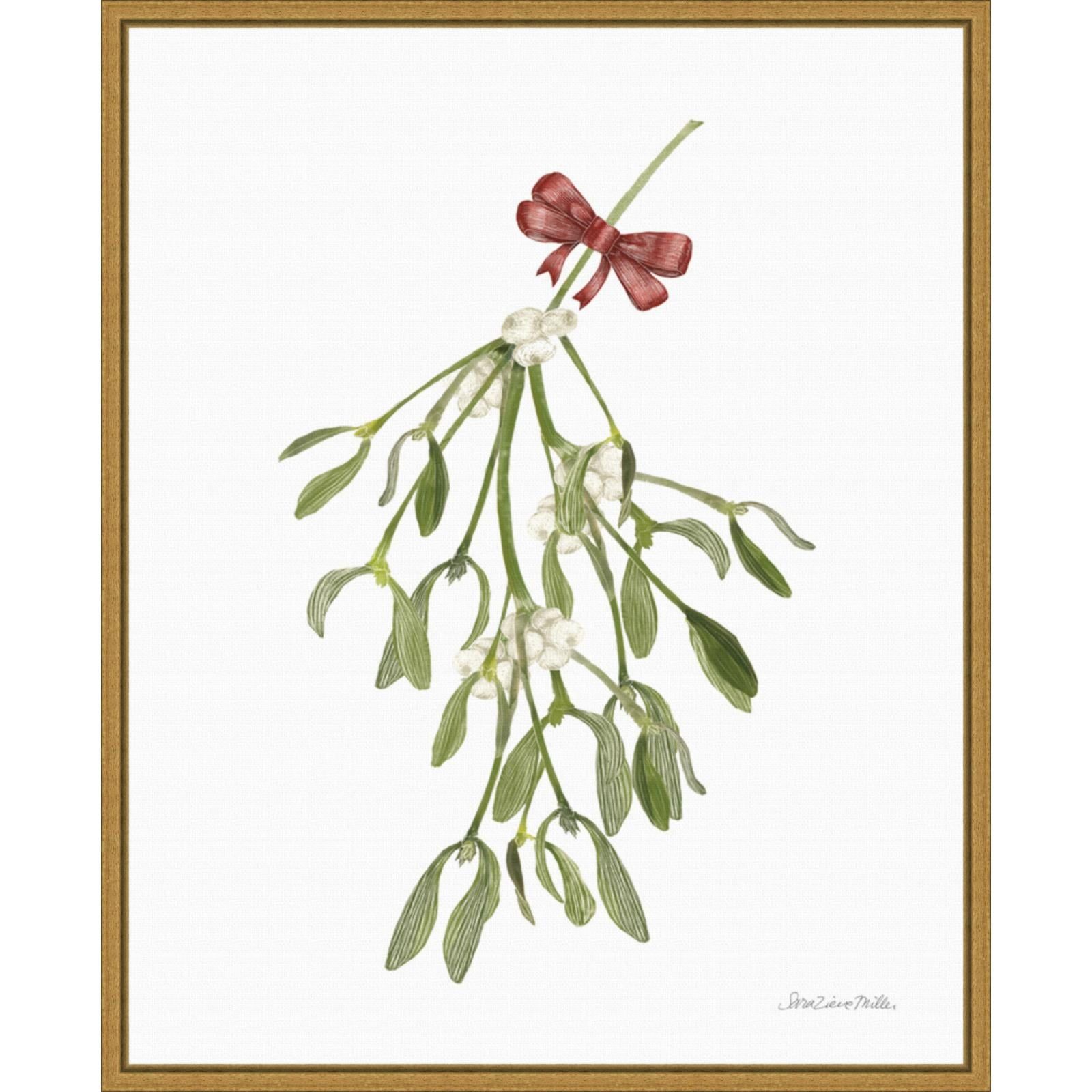 Holiday Mistletoe Framed Canvas Wall Art Print