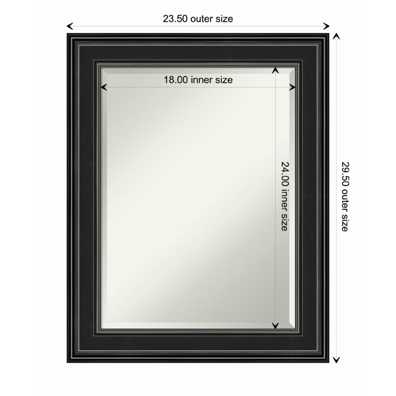 Ridge Black Rectangular Polystyrene Framed Wall Mirror