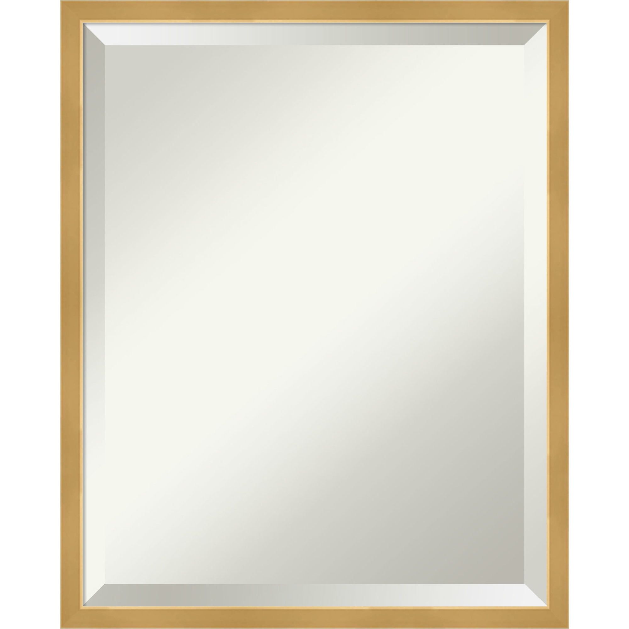 Polished Gold Rectangular Wood Wall Mirror 21 x 17 Inches