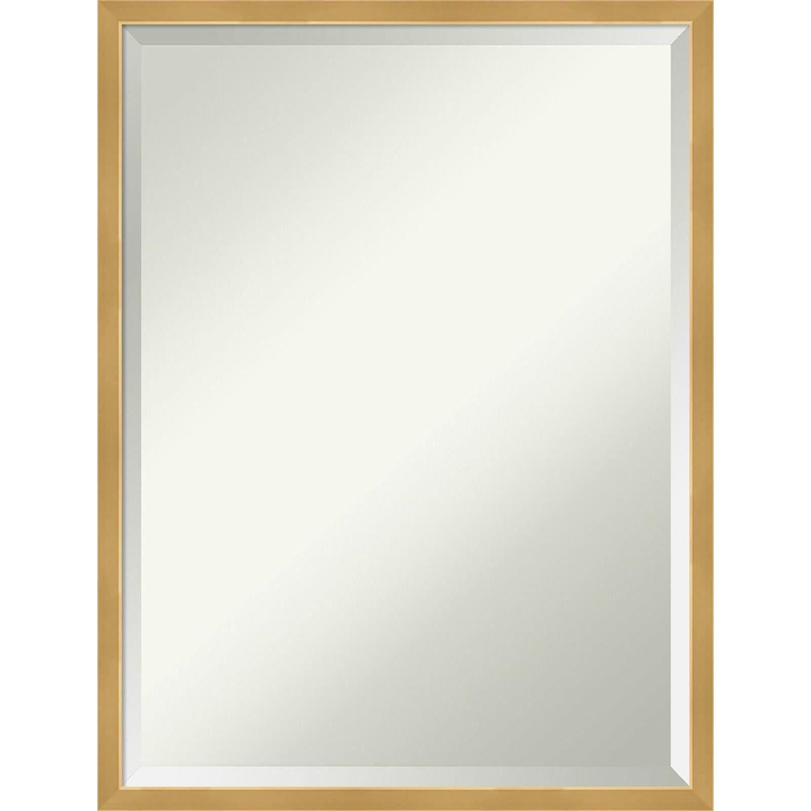 Medium Rectangular Gold Wood Framed Vanity Mirror