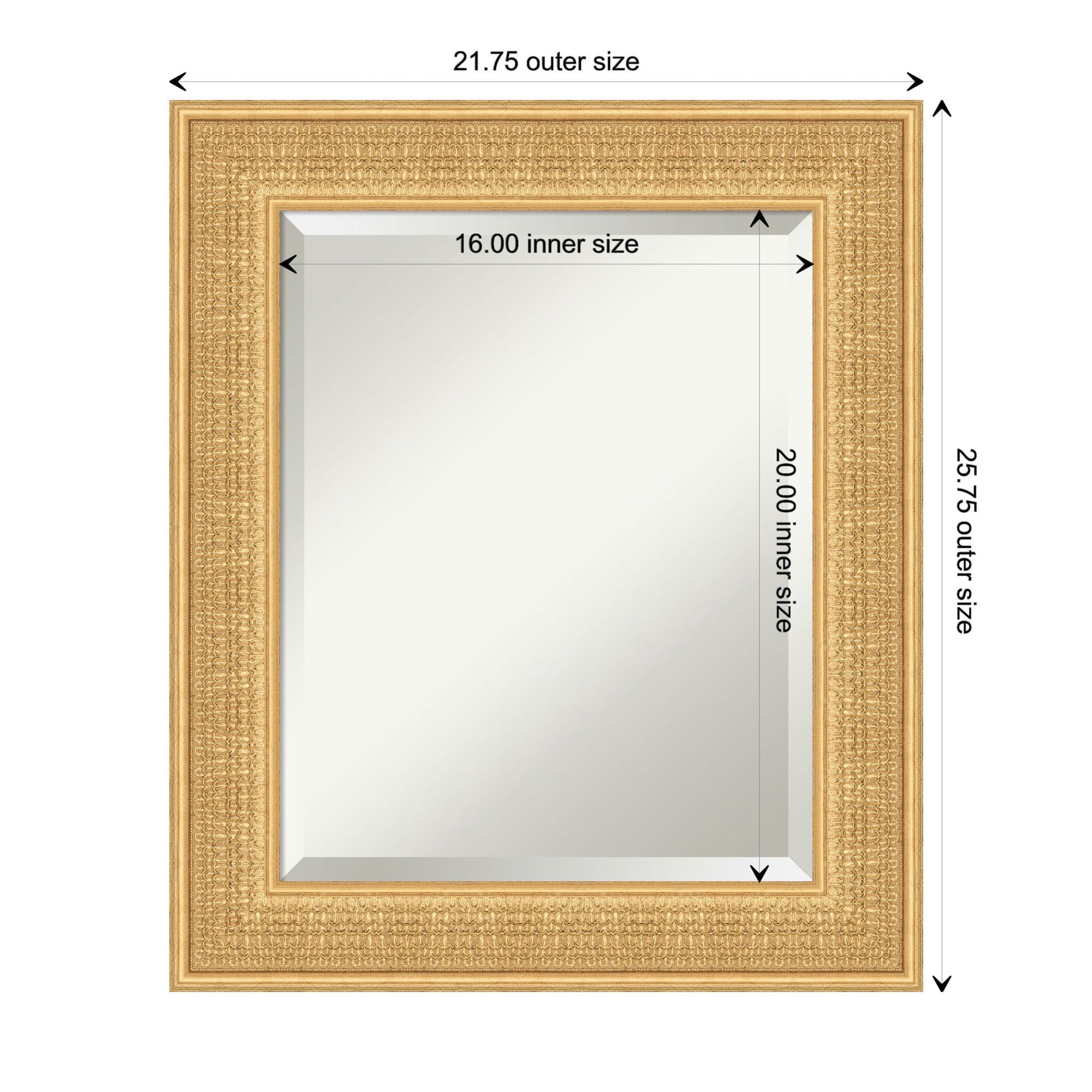 Trellis Gold 21.75" x 25.75" Wood Framed Vanity Mirror