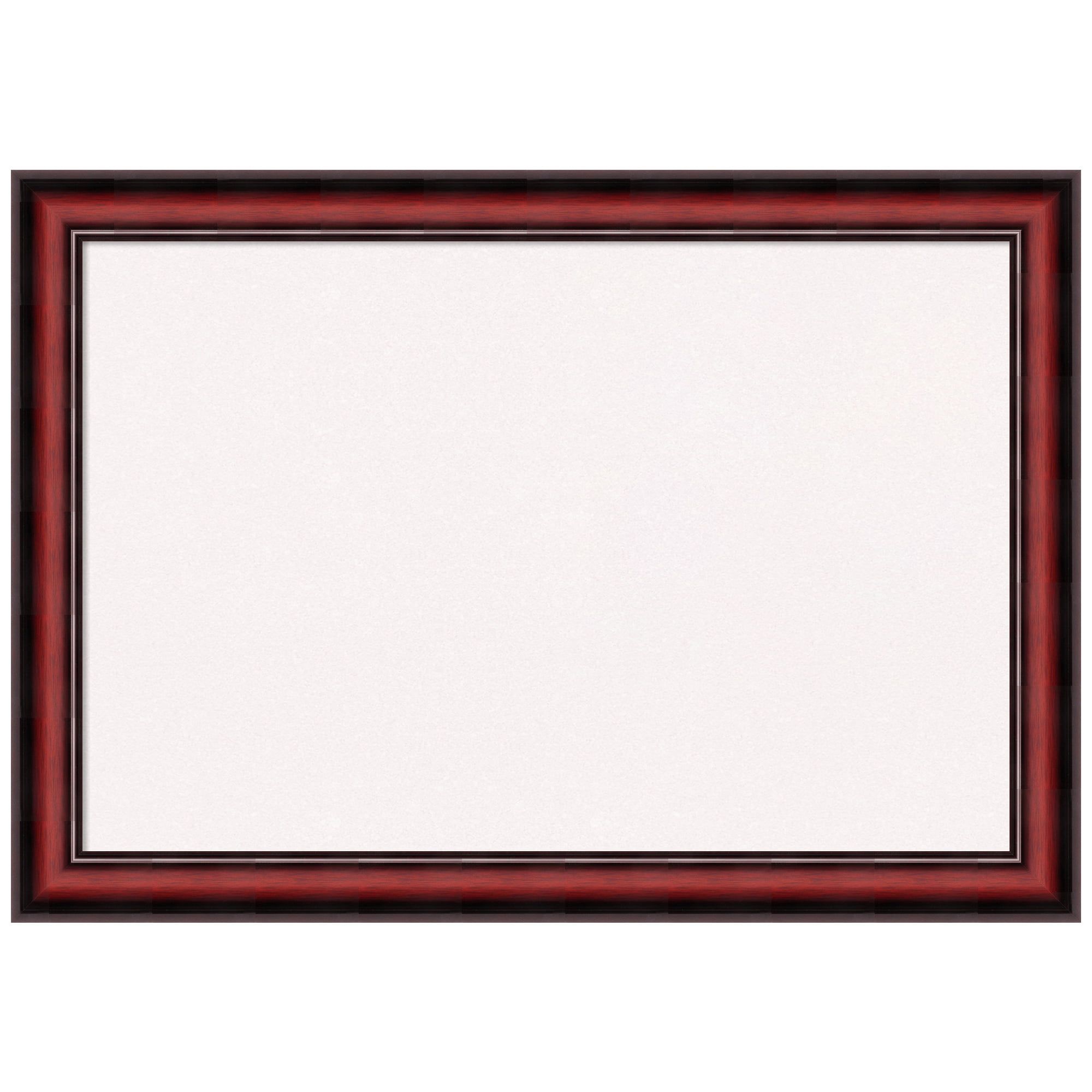 White Cork Bulletin Board with Cherry Wood Frame 27x19