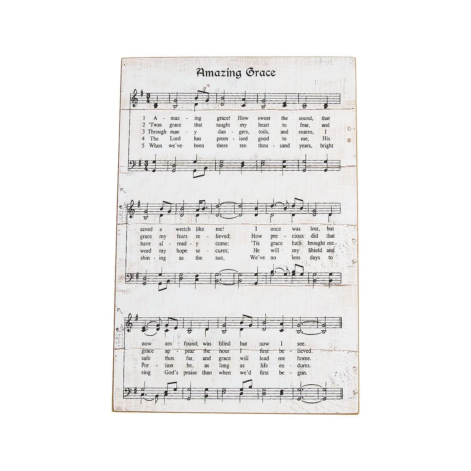 Amazing Grace White Wood Sheet Music Wall Sign