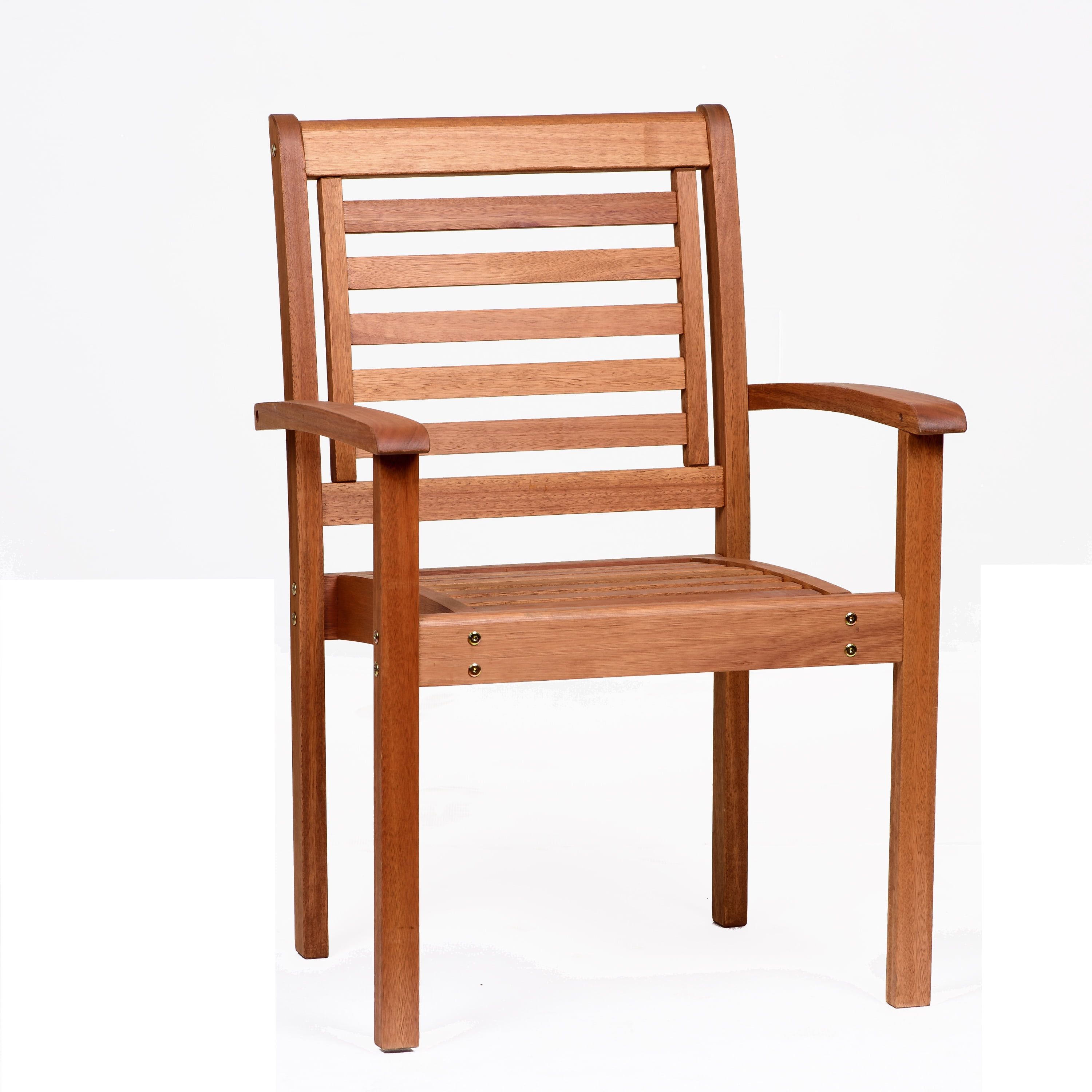 Milano Light Brown Eucalyptus Wood Stackable Dining Chair