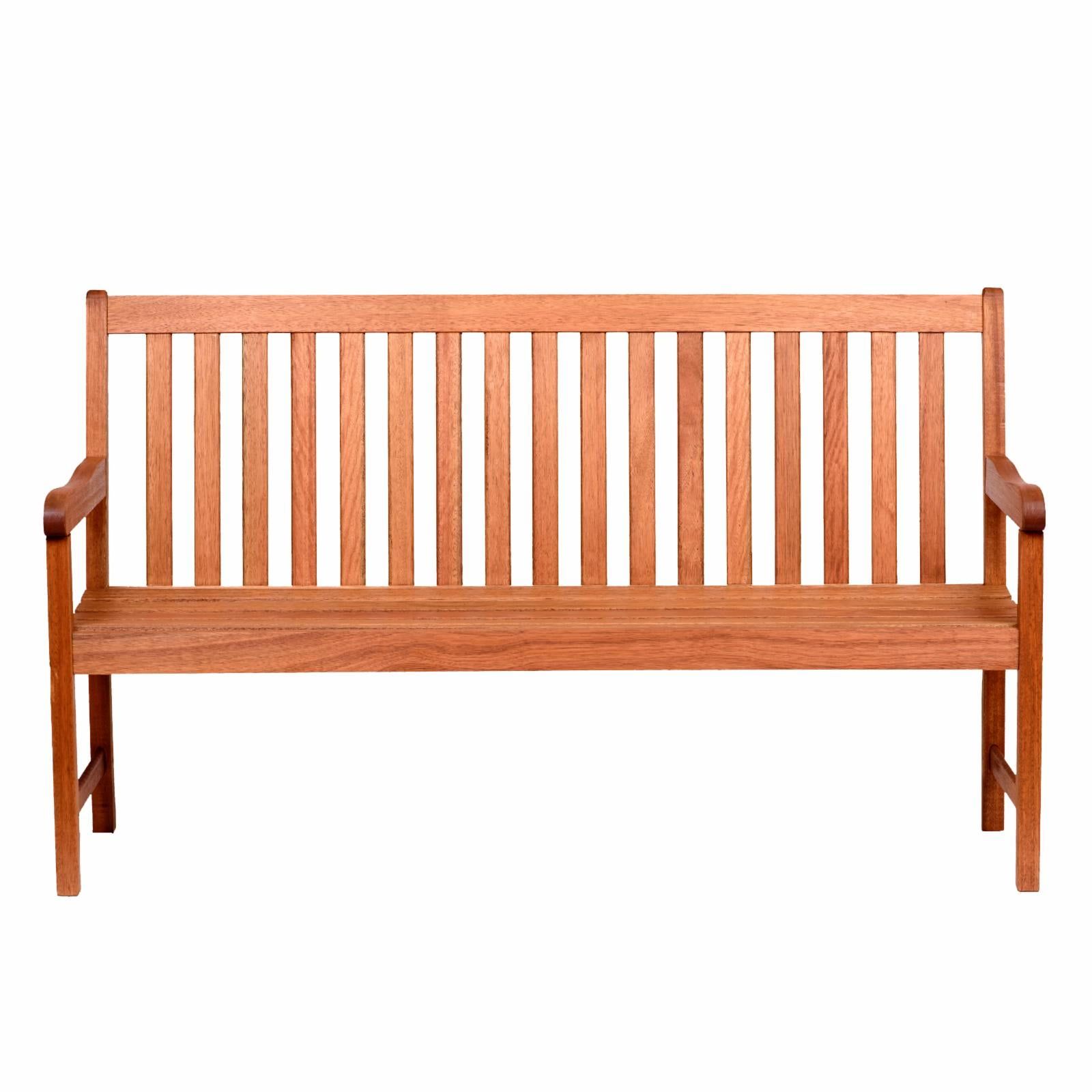 Milano 5-Foot Light Brown Eucalyptus Outdoor Bench