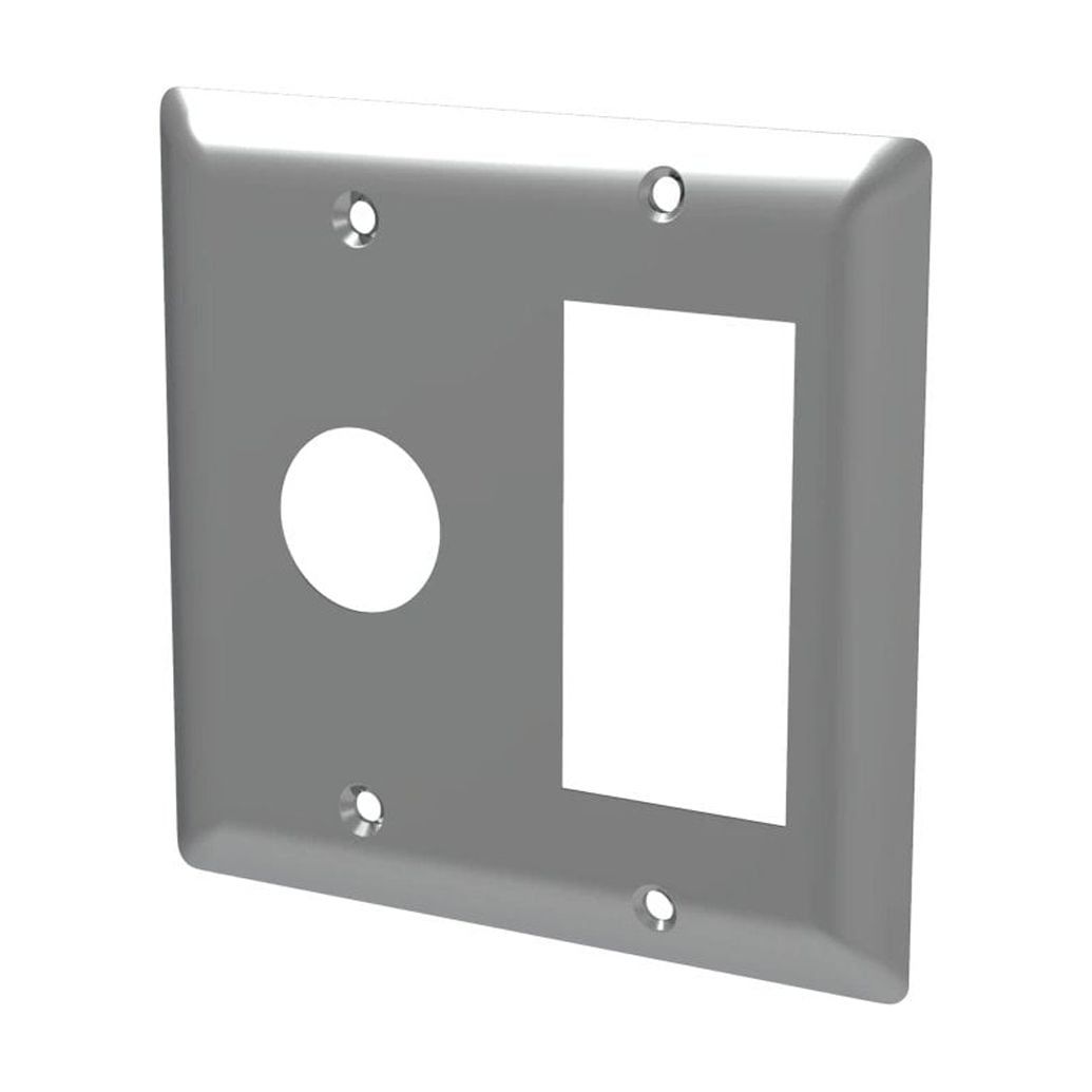 Brushed Stainless Steel Double Gang Switch Plate