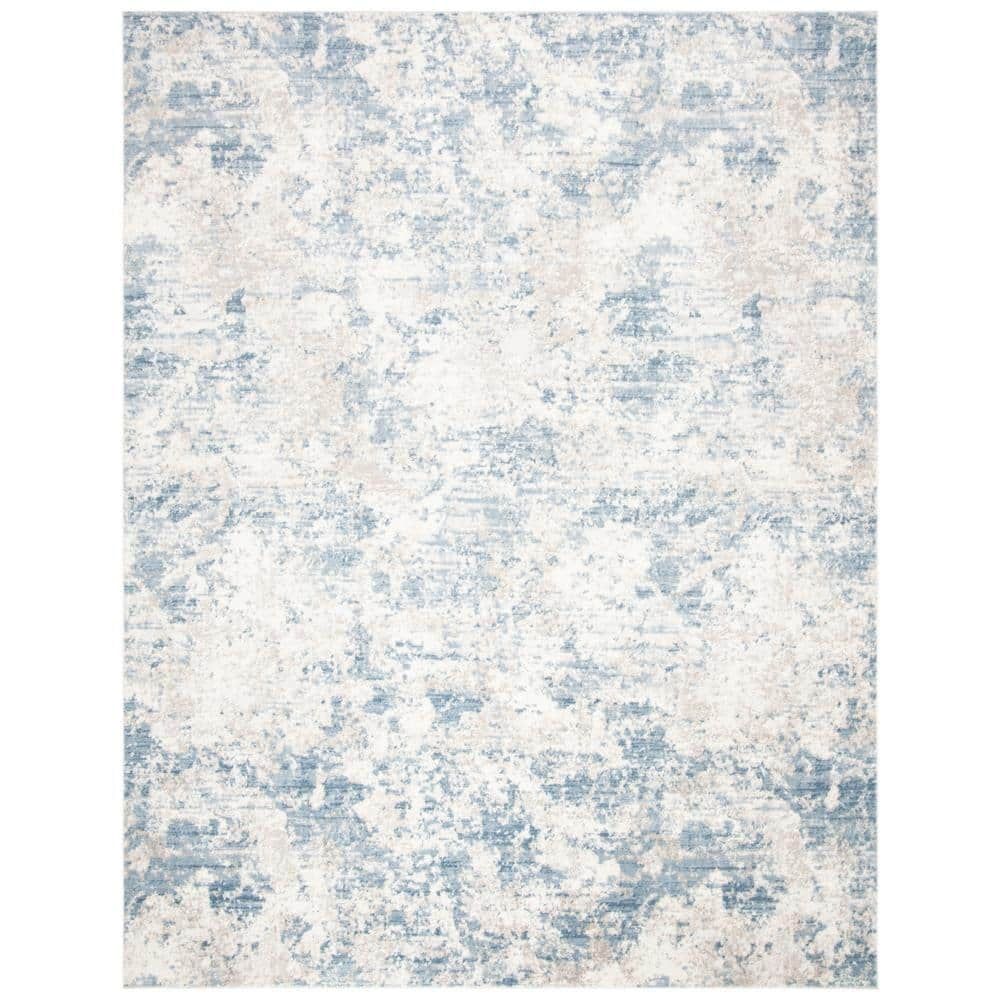 Amelia Grey and Blue 9' x 12' Abstract Synthetic Rug