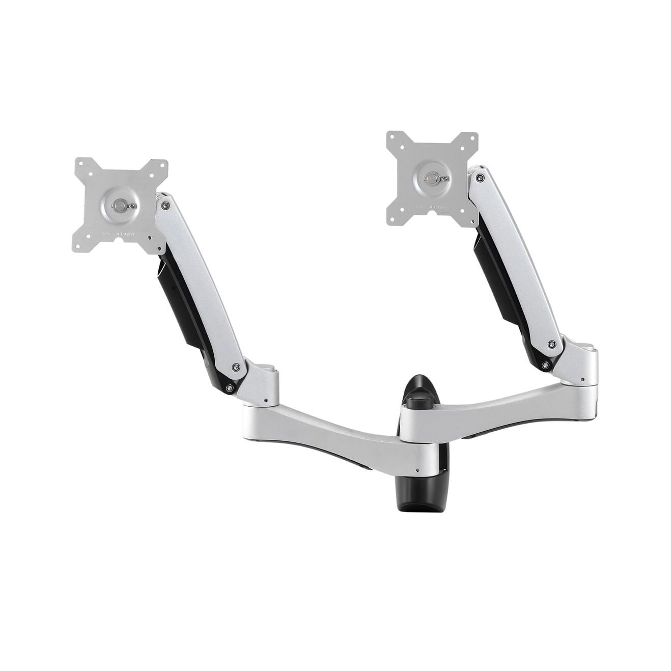 Silver Dual Monitor Adjustable Wall Mount Bracket