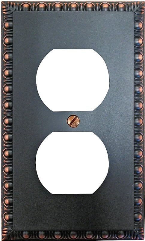 Aged Bronze Single Duplex Cast Metal Wall Plate