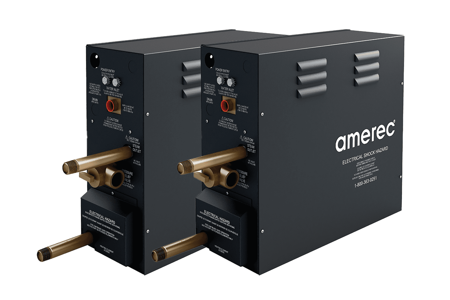 Amerec Dual 18kW Black Stainless Steel Steam Shower Generator