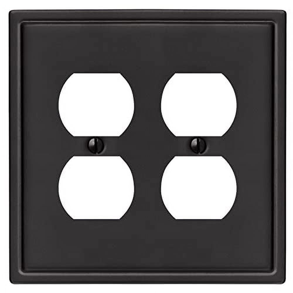 Matte Black Steel Double Duplex Wallplate