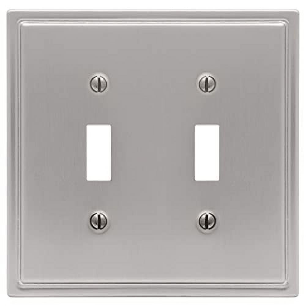 Brushed Nickel Double Toggle Steel Wall Plate