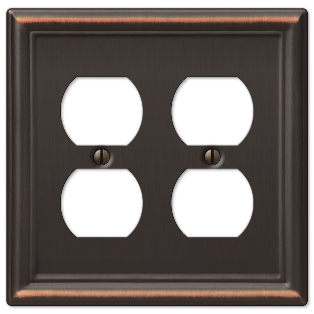 Aged Bronze Double Duplex Steel Wallplate