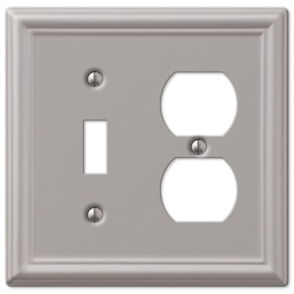 Brushed Nickel Steel Single Toggle and Duplex Wallplate