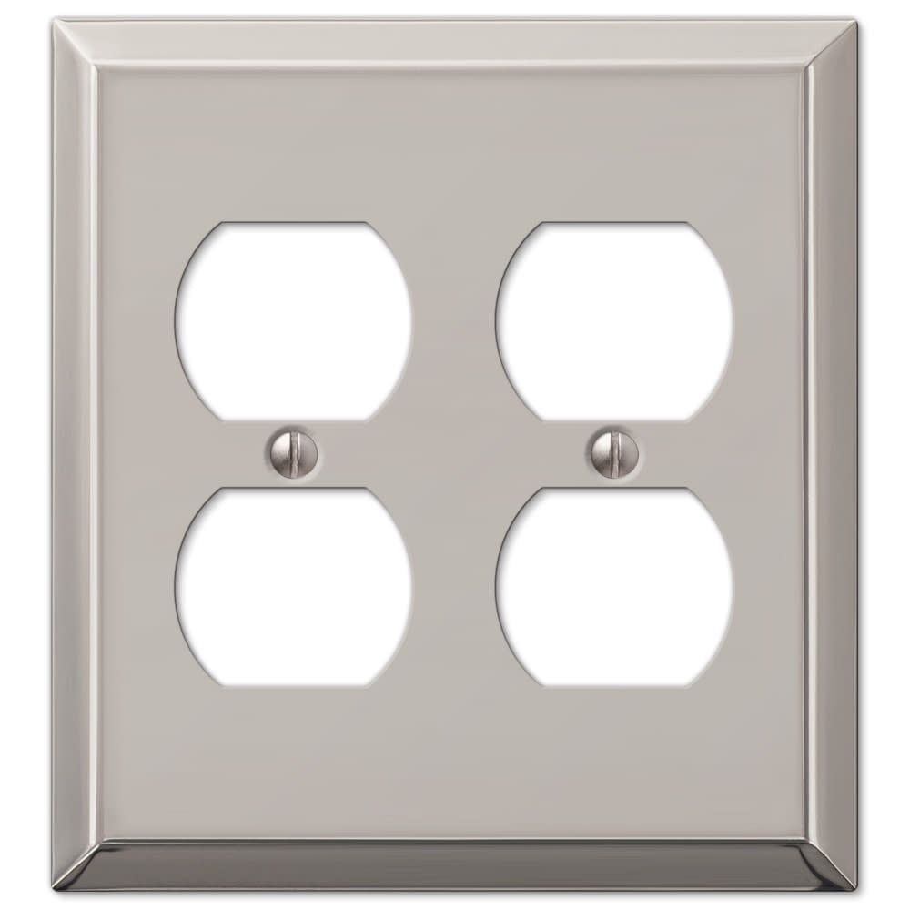 Polished Nickel Double Duplex Steel Wall Plate