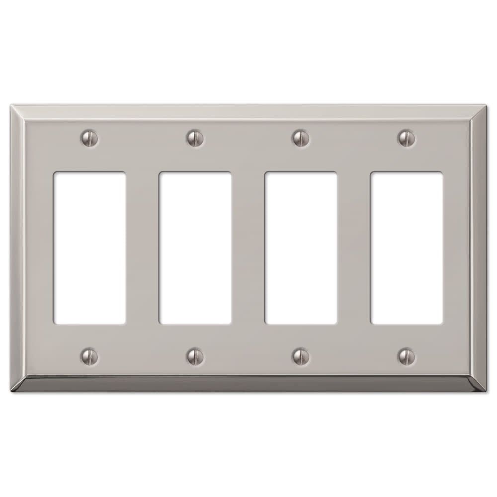 Polished Nickel Quad Rocker Steel Wallplate