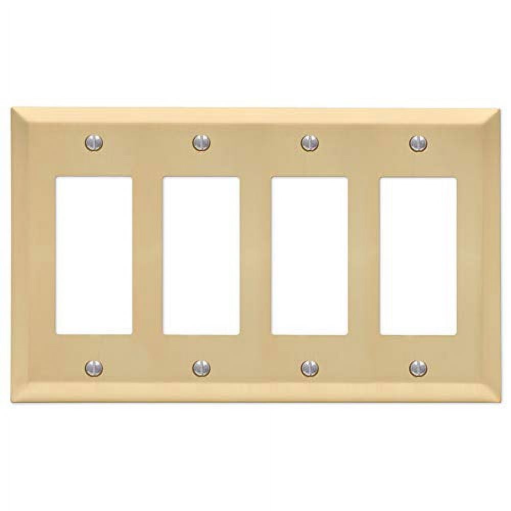 Satin Brass Quad Rocker Steel Wall Plate