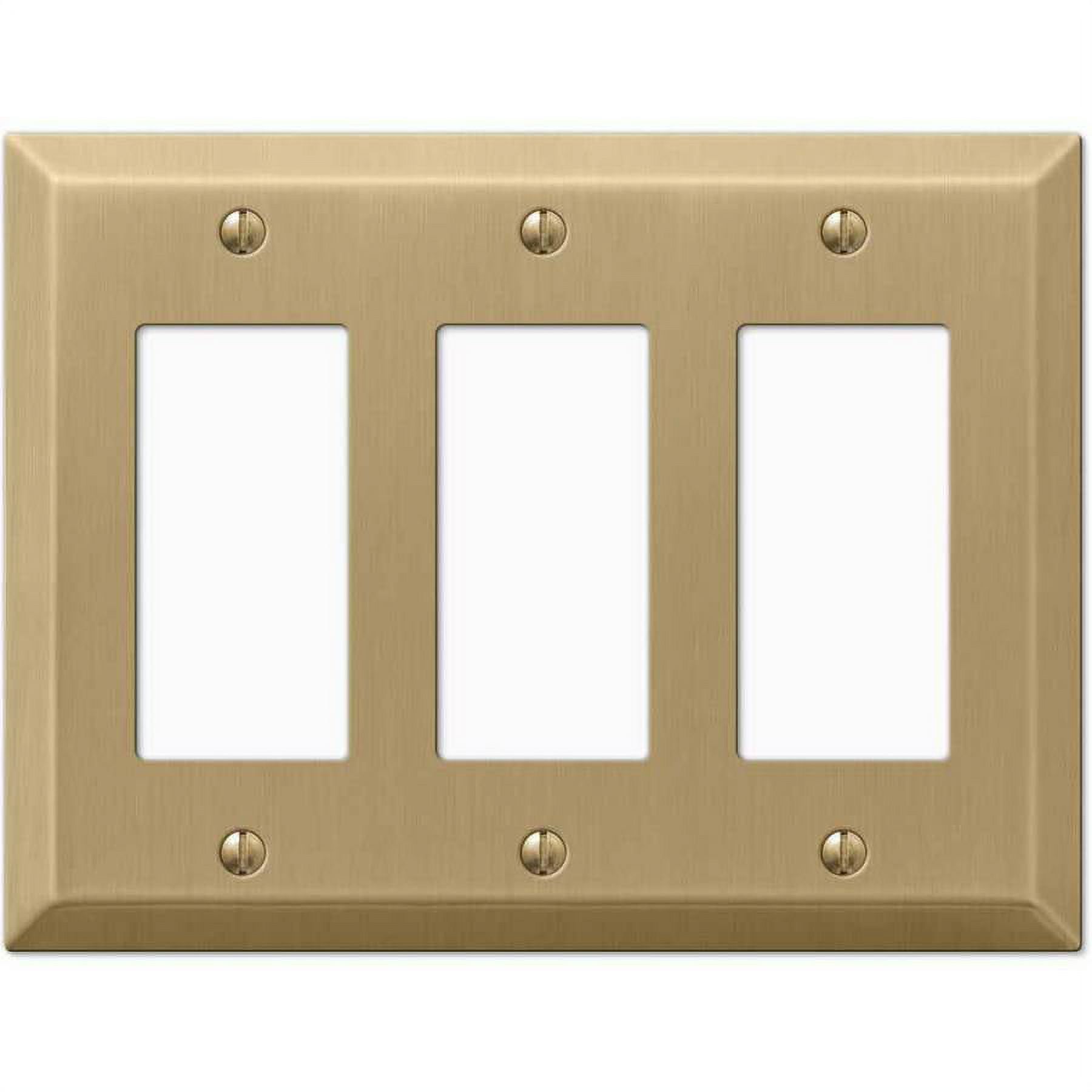 Brushed Bronze 3-Gang Rocker Steel Wall Plate