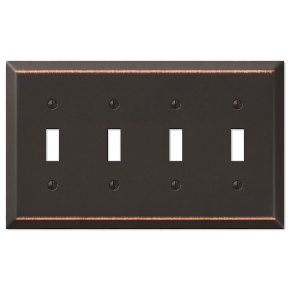 Aged Bronze Quad Toggle Steel Wallplate