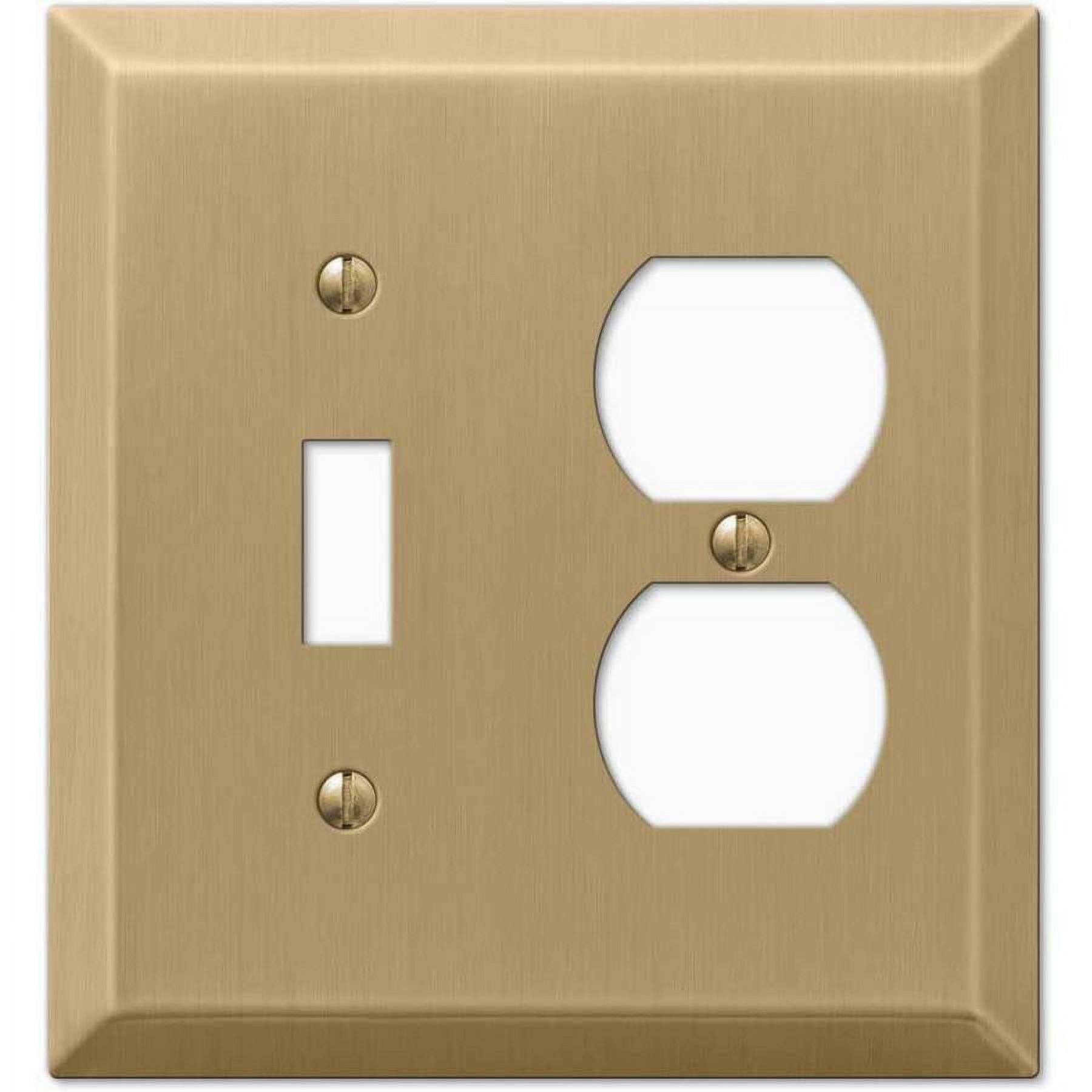 Brushed Bronze Steel Single Toggle and Duplex Wallplate