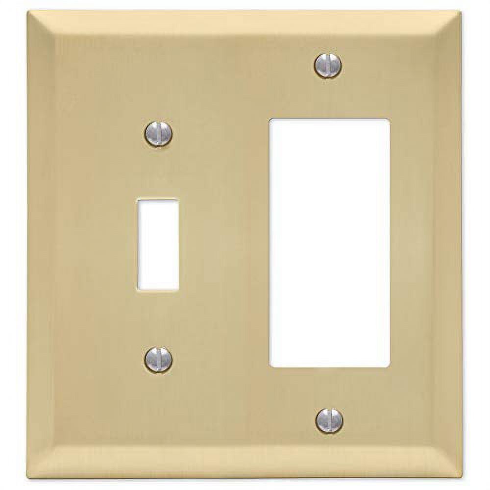 Satin Brass 2-Gang Single Toggle and Rocker Wall Plate