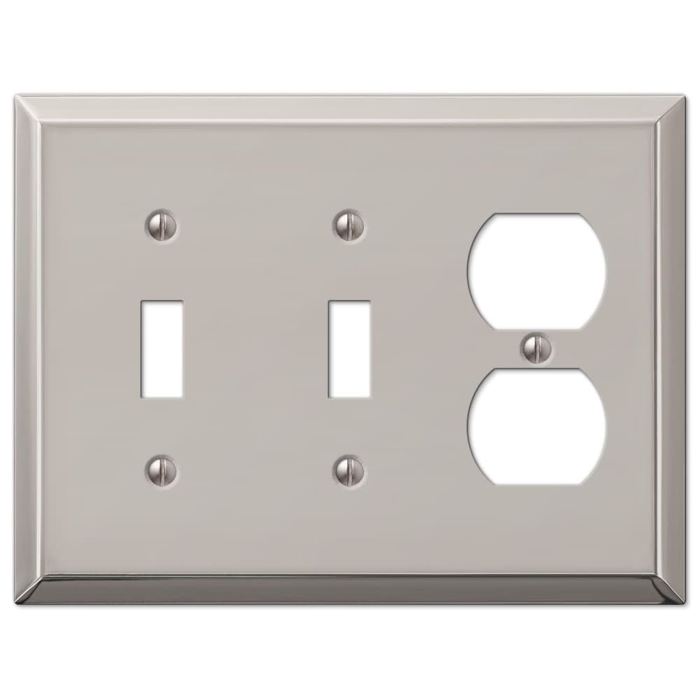 Polished Nickel 3-Gang Double Toggle Single Duplex Steel Wall Plate