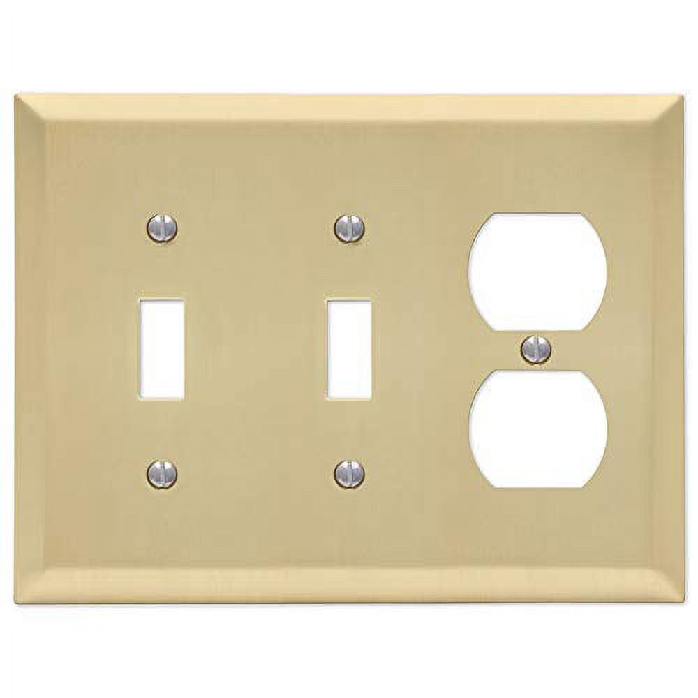 Satin Brass Double Toggle Single Duplex Wall Plate