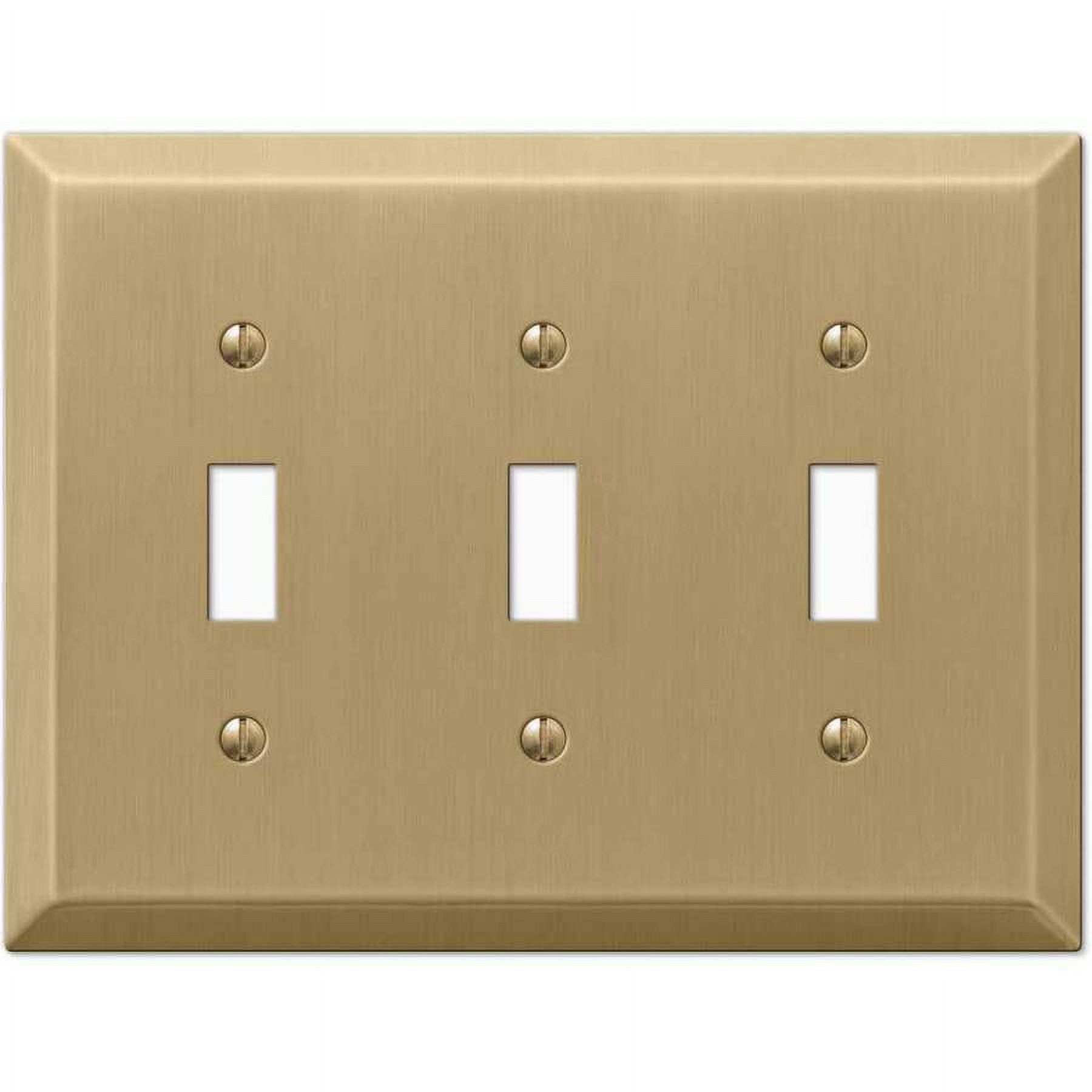 Brushed Bronze Triple Toggle Steel Wallplate