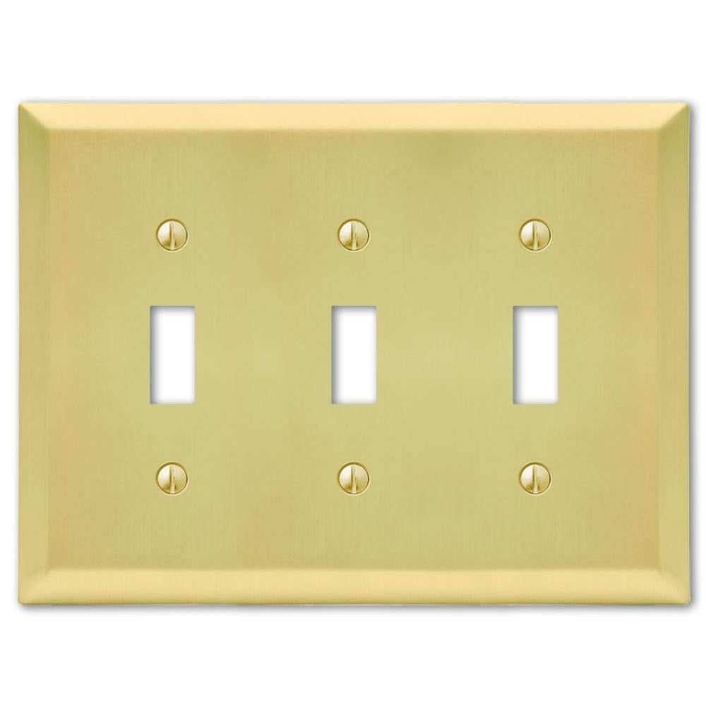 Satin Brass Triple Toggle Steel Wall Plate