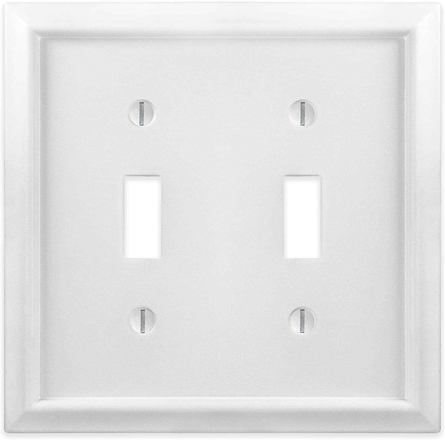 White Double Toggle 2-Gang Wall Plate